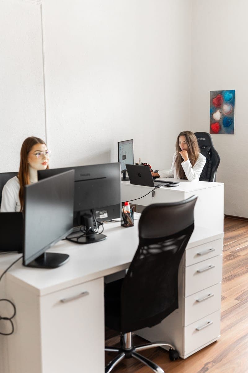 Bilvao colleagues at their workstations